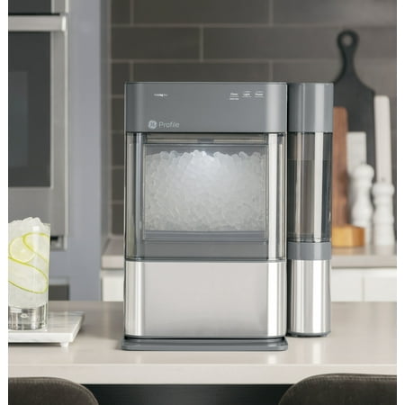 GE Profile - Opal 2.0 38-lb. Portable Ice maker with Nugget Ice Production, Side Tank, and Built-in WiFi - Black Stainless Steel