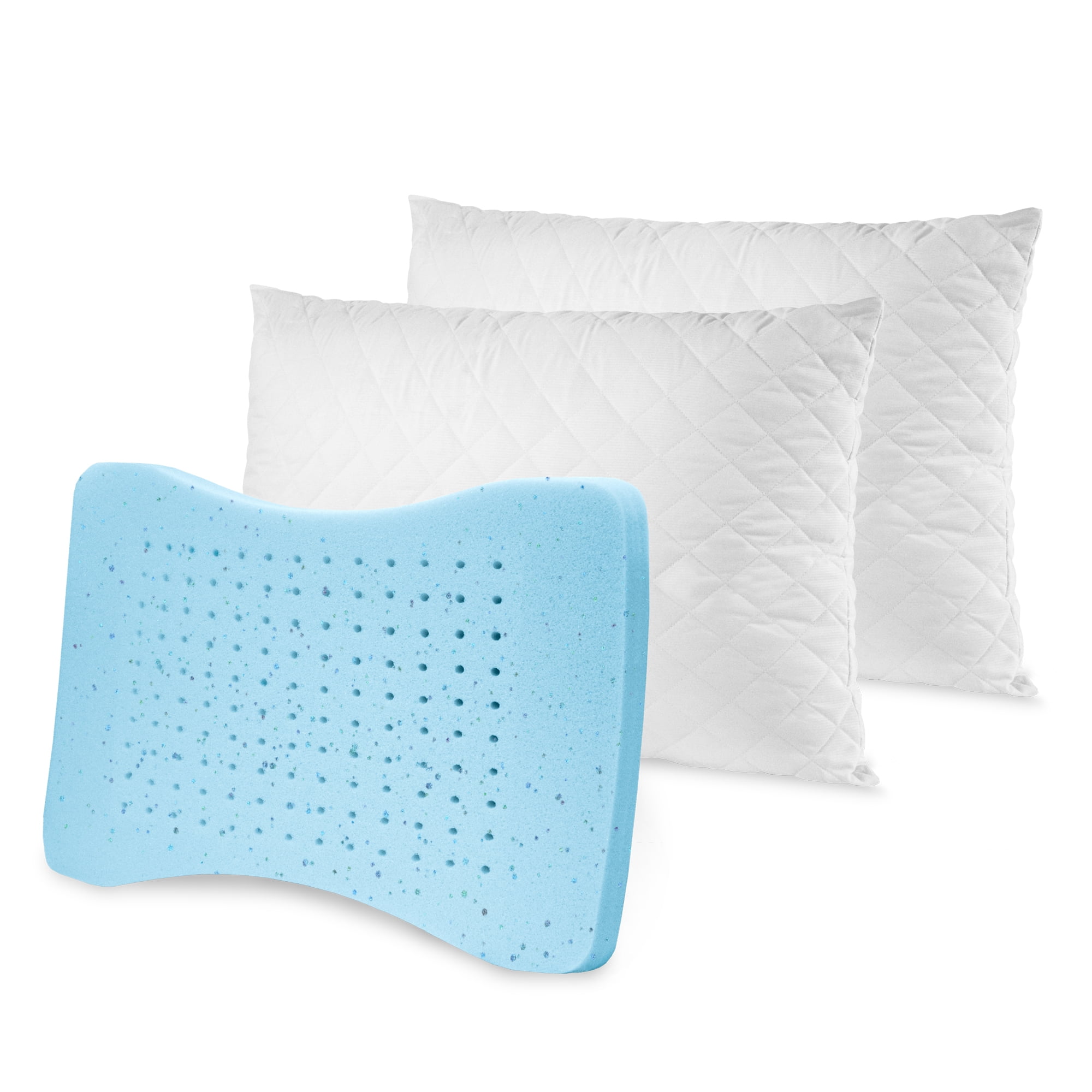 BioPEDIC Memory Plus Deluxe Quilted Gel Memory Foam and Fiber Pillow