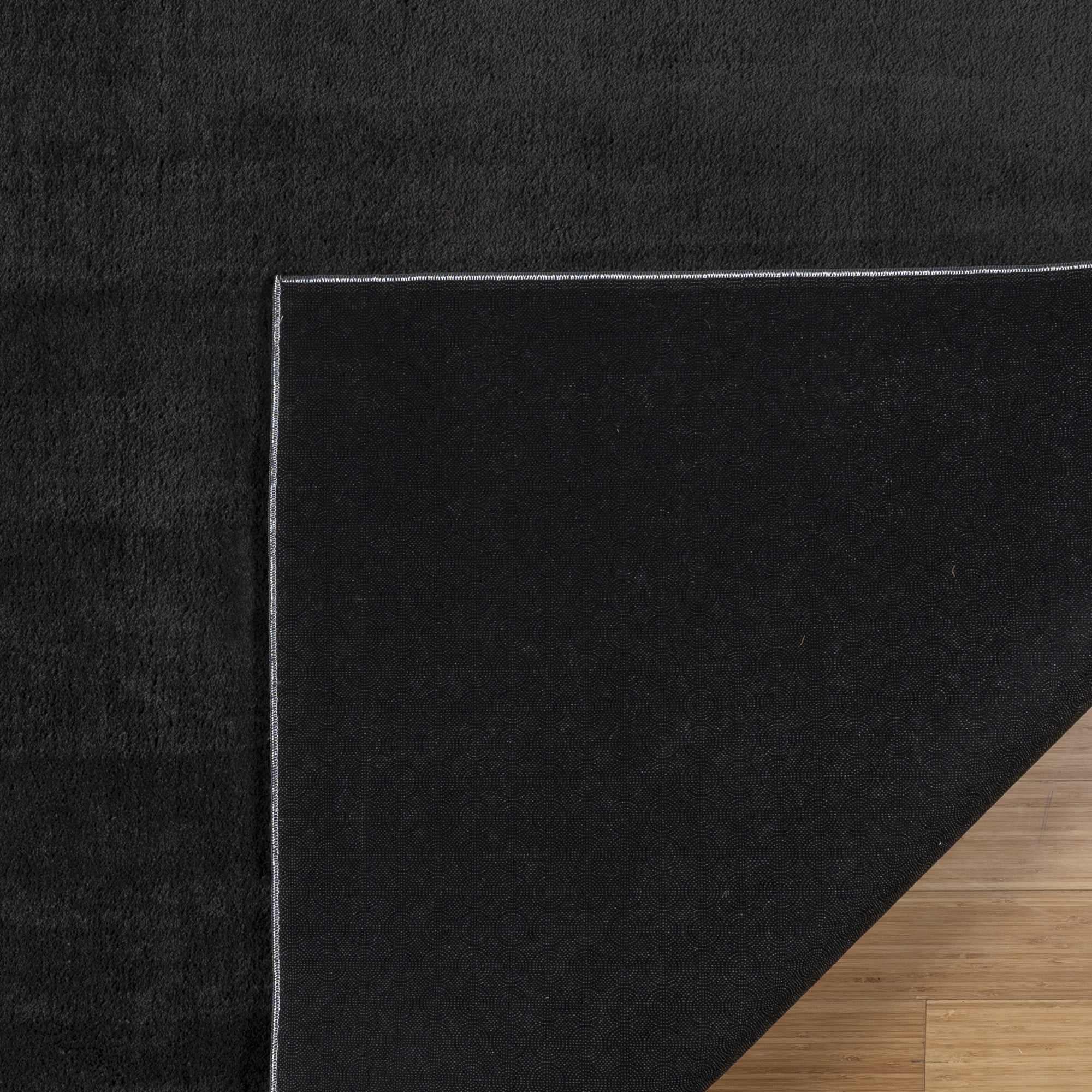 Cadence Tonee Shag Solid Color Charcoal Area Rug, 6x9