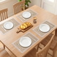 thumbnail image 3 of Farmhouse Placemats Set of 6 Jute Placemats for Dining Table Decor Indoor Outdoor White Pom 17.7x11.8inch, 3 of 6