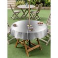 thumbnail image 5 of Outdoor Tablecloth with Umbrella Hole, Grey White Spillproof Waterproof Outdoor Table Cover, Gray Farmhouse Modern Rustic Patio Tablecloths for Party/Garden/Picnic, Round 60 inch, 5 of 9
