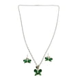 thumbnail image 2 of COLLAR DE MARIPOSA VERDE DE PLATA Y ARETES, 2 of 4