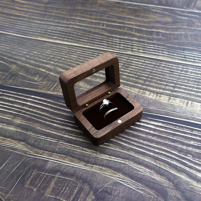 GENEMA Wooden Ring Box Engagement Ring Box Proposals Wedding Ceremony Ring Box