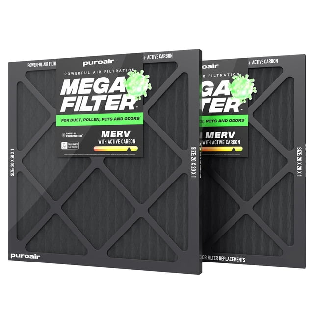 Filtro de aire PuroAir Mega Filter MERV 13 con carbón activado 51x51x2 cm