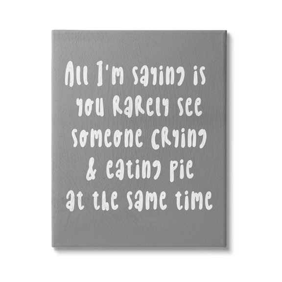 Stupell Industries Crying & Eating Pie Humor Graphic Art Gallery Wrapped Canvas Print Wall Art, Design by Lil' Rue