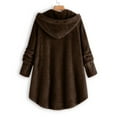 thumbnail image 3 of AXXD Winter Jackets For Women,Women Plus Size Button Plush Tops Hooded Loose Cardigan Wool Coat Winter Jacket, 3 of 4