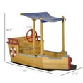 thumbnail image 4 of Outsunny 63" Wooden Kids Sandbox with Covered Protection Under Canopy, 4 of 9