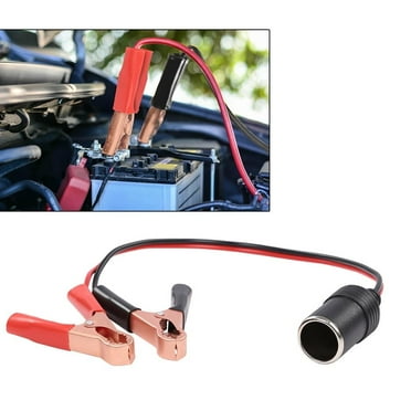 G-Plus 12V Battery To Cigarette Lighter Adapter Alligator Clamp Clip 12 Volt Car Socket Red Black