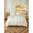 thumbnail image 2 of Move Over White Beige Grey Bedding Sets King Reversible Pom Poms Duvet Cover Set Ball Fringe Pattern 100% Washed Microfiber No Filling, 2 of 8