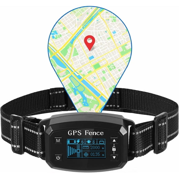 GPS Wireless Dog Fence System,2026 GPS Dog Collar Fence System,IP67 Perimeter Collar Adjustable Range 66-6561ft,Waterproof Beep Vibration Shock Correction