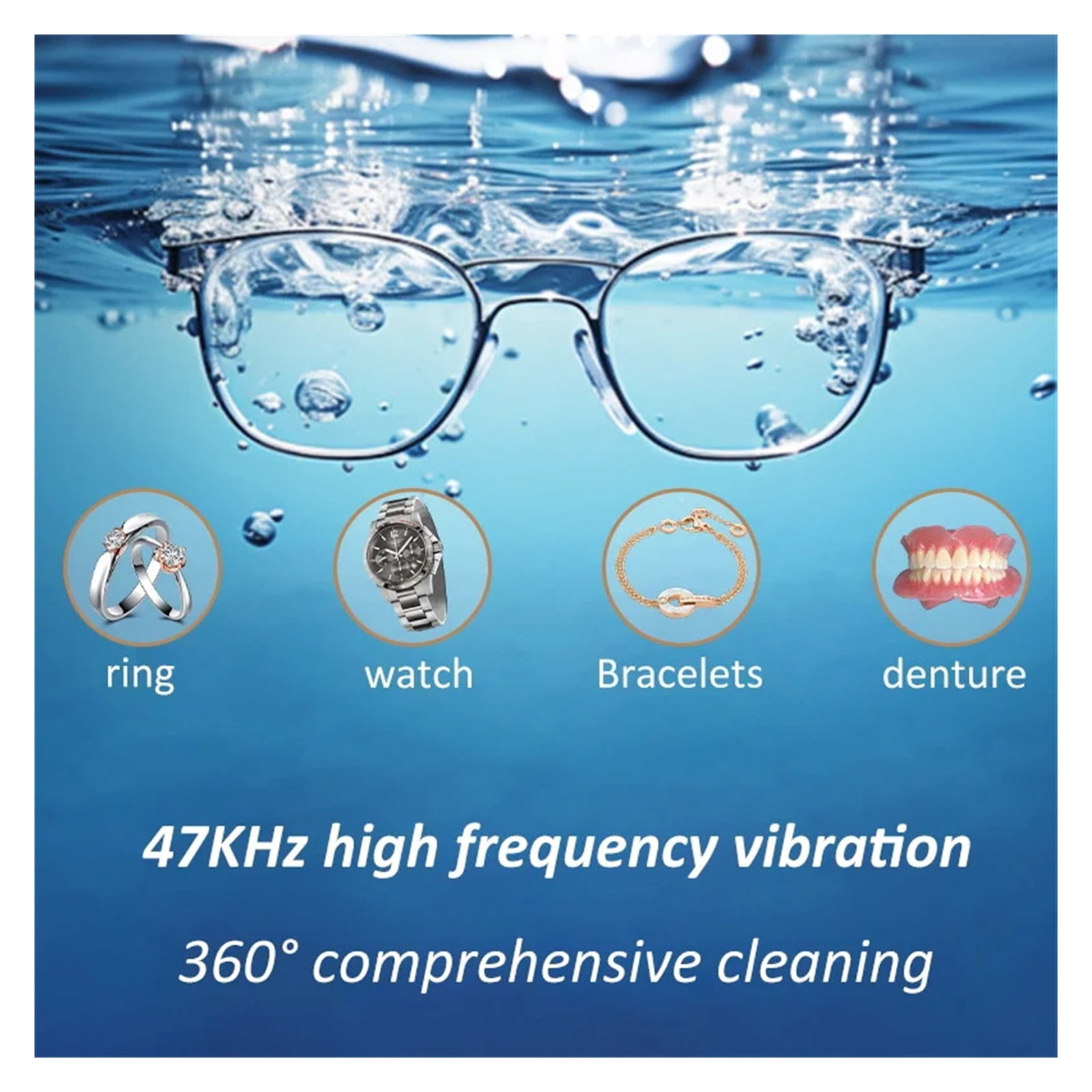 Ultrasonic Glasses Ultrasonic Cleaner Cleanser High Frequency Ultrasound Cleaning Bath For Glasses Jewelry Ultra Cleaner
