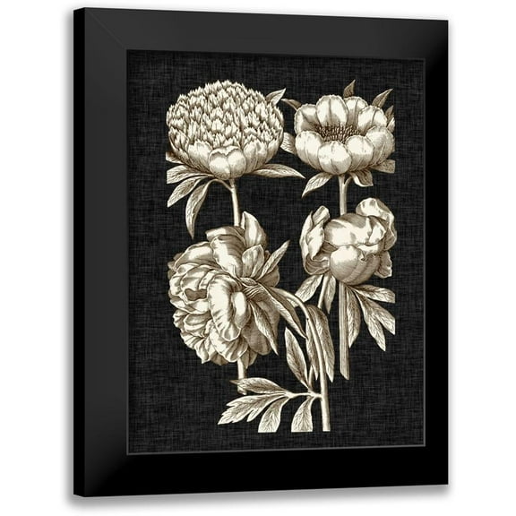 Vision Studio 12x14 Black Modern Framed Museum Art Print Titled - Dramatic Chintz II