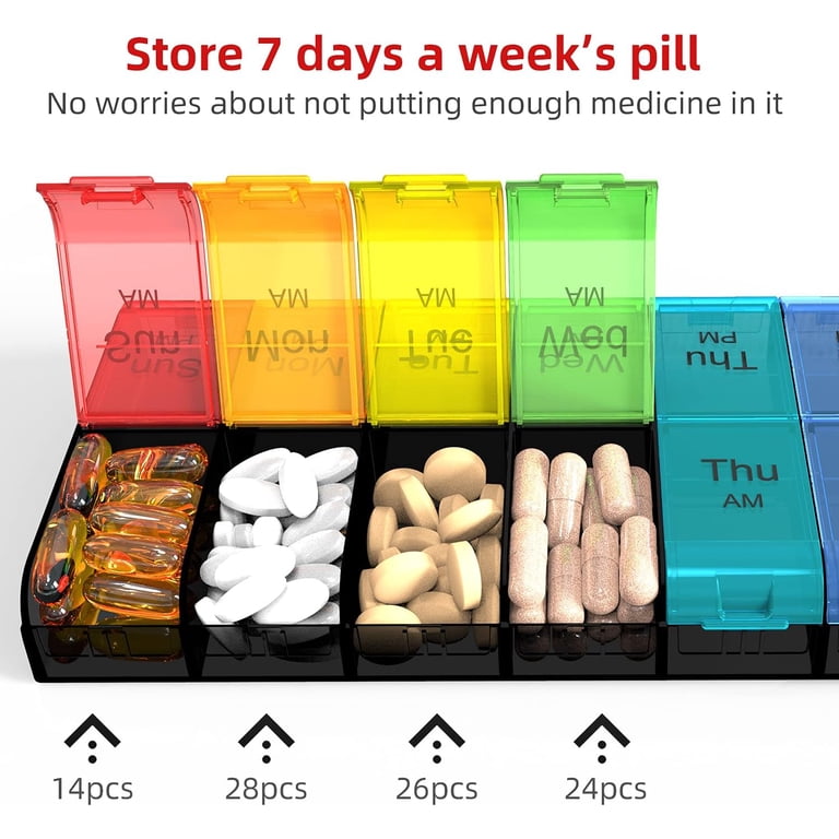 Apenu Extra Large Pill Organizer, Twice-a-Day, 14 Compartments photo 5
