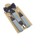 thumbnail image 4 of Runquan 2 Pieces Kids Suspenders and Bow Tie Adjustable Suspenders with Strong Clips Gray, 4 of 8