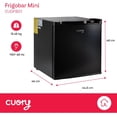 thumbnail image 2 of Frigobar Cuory refrigerador Portátil Mini congelador Compacto Una Puerta Acero Inoxidable 46 Litros 1.6 Pies negro, 2 of 5