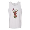 thumbnail image 2 of Trippy Colorful Buck Head Rainbow Hunting Deer Mosaic Animal Lover Mens Graphic Tank Top, White, 2XL, 2 of 3