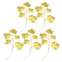unbranded  5 Pcs Gold Leaves Decorations Artificial Eucalyptus Stems Golden
