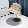 thumbnail image 1 of Sombrero de pescador plisado elegante para mujer, gorras de pescador ligeras de algodón liso, viseras plegables, 1 of 5