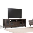 thumbnail image 2 of WyndenHall  Essex SOLID WOOD 72 inch Wide Contemporary TV Media Stand For TVs up to 80 inches Mahogany Brown Lacquer,Stained, 2 of 5