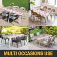 thumbnail image 5 of Valentine's Day Table Cloths for 6 Foot Rectangle Tables, Pink Red Roses Love Heart Eucalyptus Plaid Patio Waterproof Elastic Fitted Tablecloths, Washable Rectangular Table Cover for Camping, 5 of 8