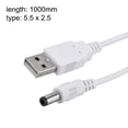thumbnail image 2 of Cable de carga Uxcell USB 2.0 tipo A macho a conector de barril de 5.5 x 2.5mm DC 5V, 2 of 3