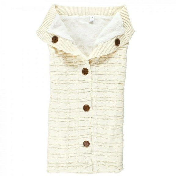 Hudson Baby Unisex Baby Faux Shearling Knitted Baby Lounge Stroller Wrap Sack, Cream, One Size