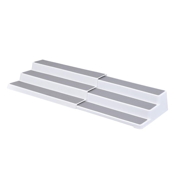 Organizador de especias extensible, estante de especias extensible que sostiene tarros de especias, estante antideslizante de 3 niveles, organizador