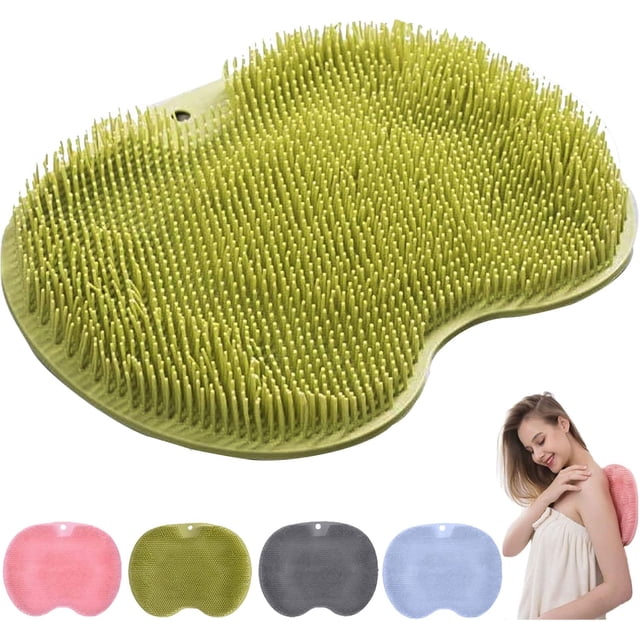 Halkfri silikonmassage matta, duschryggskrubbare, massage matta med halkfria sugkoppar, exfolierande badmatta