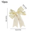 thumbnail image 4 of EWASWON 10 Pack Christmas Bows, Beige Double Layer Swallow Tail Polyester Satin Ribbon - Pre-made for Tree, Gift Wrapping, Wreath Holiday Decorations, 4 of 6