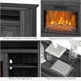thumbnail image 7 of Electric Fireplace, Fireplace TV Stand for Television up to 67" Heater TV Stand, Freestanding Electric Fireplace Heater, Adjustable Flame, Fireplace Insert with Remote Control & Storage Cabinets, 7 of 7