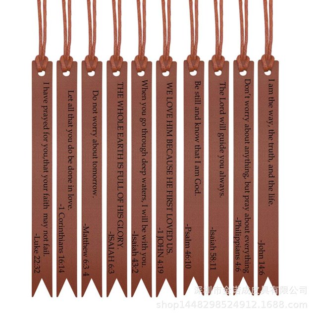 Marcapáginas de la Biblia de cuero, marcapáginas con cordón, marcapáginas de cuero Pu, marcapáginas bronceador, marcapáginas hecho a mano, marcapáginas de página