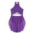 thumbnail image 4 of Kaerm Kids Girls Lyrical Dance Dress Sleeveless Sparkly Ballet Figure Ice Skating Dress Contemporary Purple 8, 4 of 9