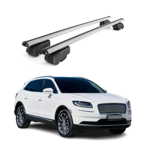 Lockable Roof Rack Cross Bars Carrier for Lincoln Nautilus 2019-2023 Gray