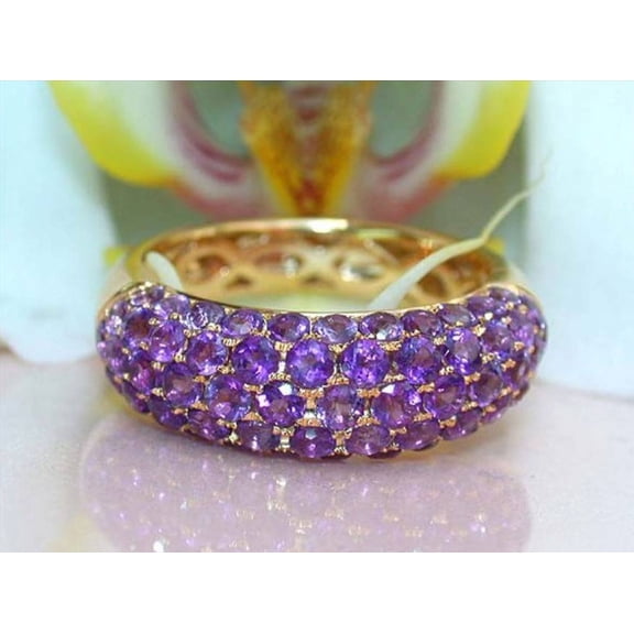 2.36 Ct Natural Amethyst Ring 14k Solid Yellow Gold February Birthstone Ring
