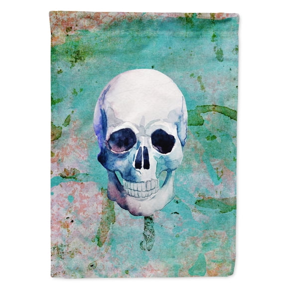 Carolines Treasures BB5123GF Day of the Dead Teal Skull Flag Garden Size  Small multicolor