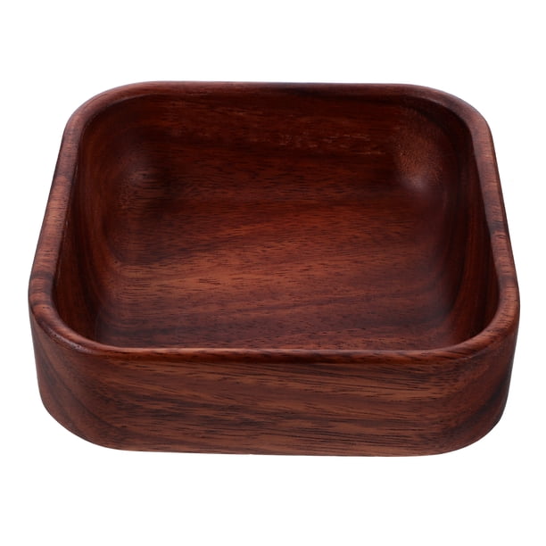 Plato cuadrado para servir frutas, bandeja de madera para comida, tazón para mezclar ensaladas, recipiente para refrigerios