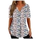 thumbnail image 2 of Puntoco 2024, tops a la moda de verano para mujer, top de manga corta holgado informal con estampado con cuello en V, top/camisa de manga corta con cuello en V, 2 of 5