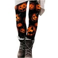 thumbnail image 3 of Oplxuo Halloween Leggings for Women Pumpkin Printed Soft Buttery Outfit High Waist Workout Gym Athletic Running Yoga Pants, 3 of 5