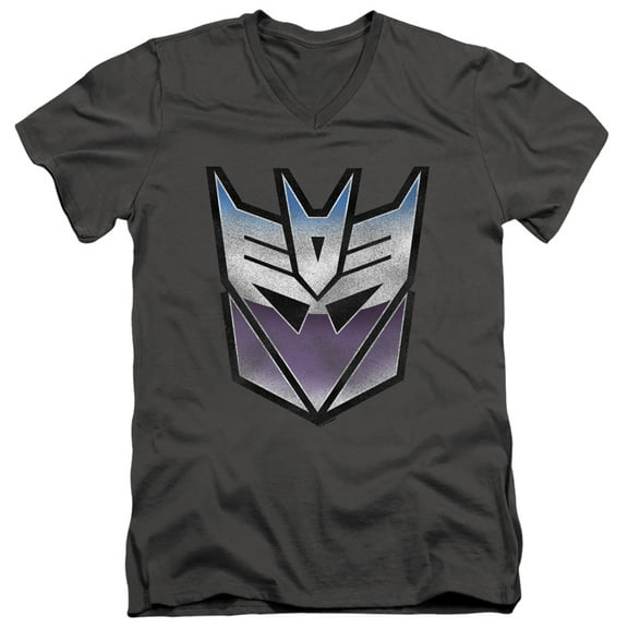 Transformers - Vintage Decepticon Logo - Slim Fit V Neck Shirt - X-Large