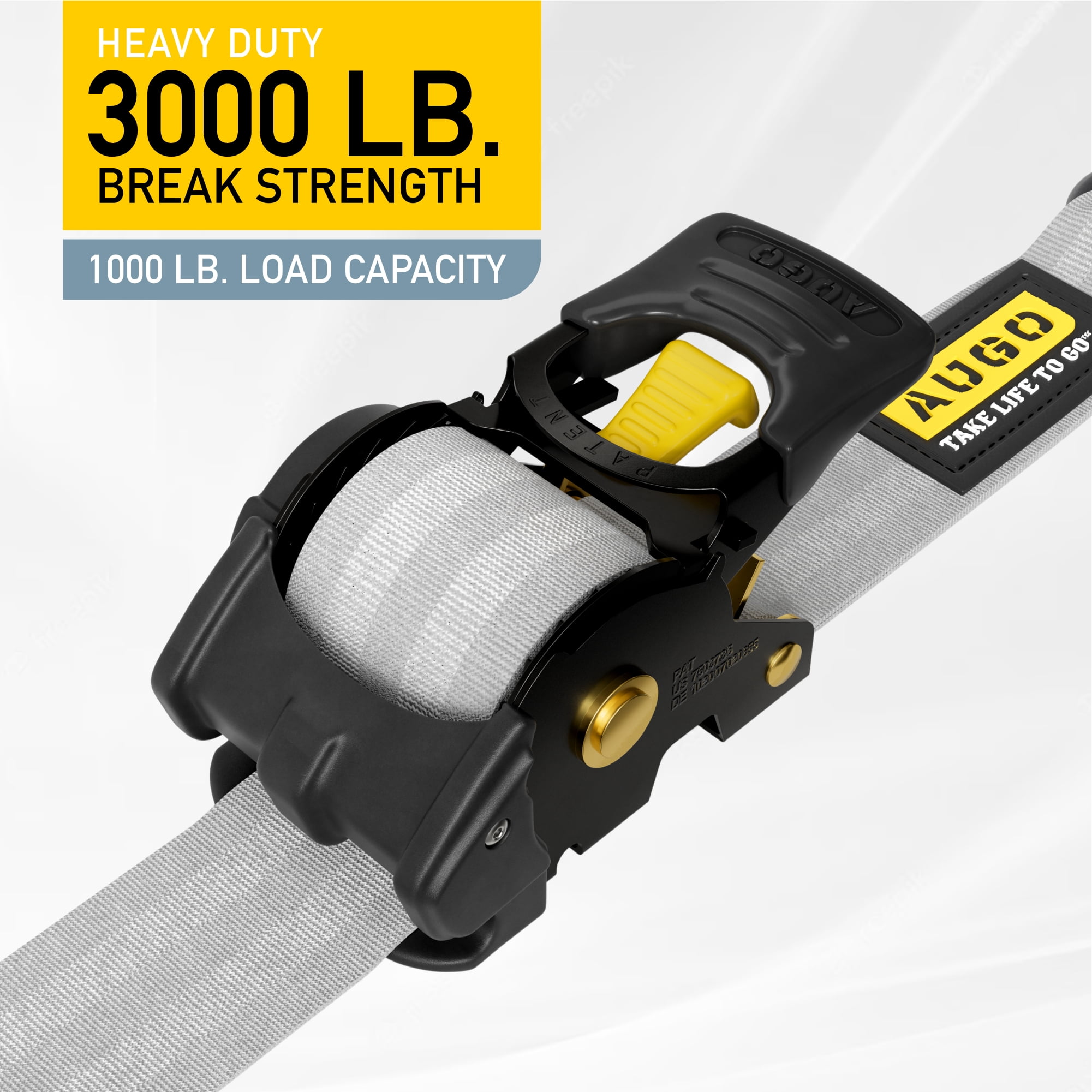 AUGO Retractable Ratchet Straps | 2 Heavy Duty Ratchet Straps Self Retractable Tie Down Straps with Soft Loops & Storage Bag for Motorcycle, Truck, Trailer, Cargo Van |3000 Lb Break Strength 2” x 10’