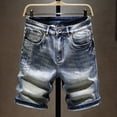 thumbnail image 3 of Summer New Men‘s Stretch Short Jeans Fashion Casual Slim Fit High Quality Elastic Denim Shorts Male Brand Clothes, 3 of 6