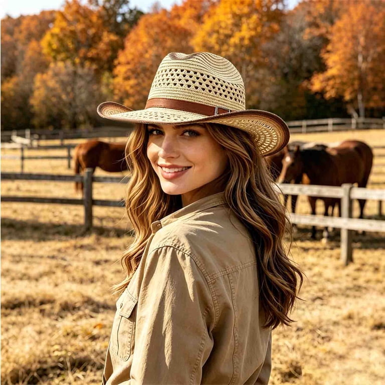 Classic Cowboy Hat Western Headwear Outdoor Riding Big 