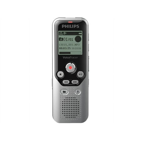 Philips - VoiceTracer Digital Voice Recorder 8GB DVT1250 - Dark Silver & Black