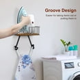 thumbnail image 4 of Wall Mounted Ironing Board Hanger for Y-Leg with Storage Basket, Black, 4 of 8
