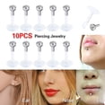 thumbnail image 3 of jiaroswwei 10 Pcs Acrylic Clear Rhinestone Lip Labret Bar Ear Spicule Ring Piercing Jewelry, 3 of 6