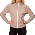 thumbnail image 5 of Garbnen S-5XL Womens Long Sleeve Rash Guard Full Zip Sun Protection Shirt Women Summer Workout Gym Cute Going Out Tops for Women with Thumb Holes L, 5 of 7