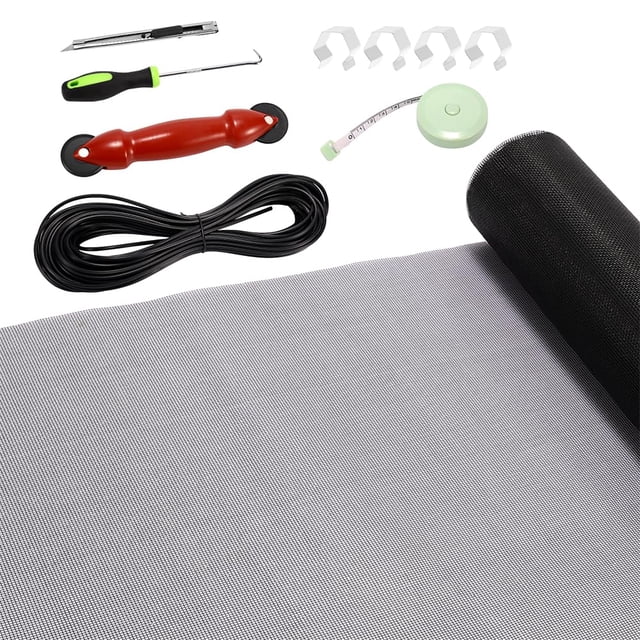 Kit de reparación de mosquiteras FLYZZZ, malla de fibra de vidrio, 122 x 300 cm