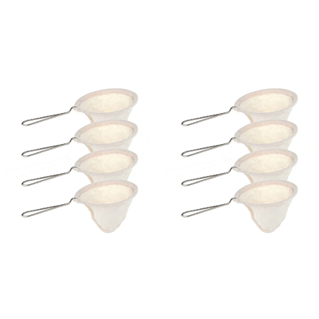 8 Pcs Filtres à Café en Flanelle Réutilisables avec Poignée Accessoires de Café Faits Main pour Usage Domestique