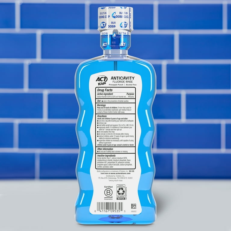 ACT Kids Anticavity Fluoride Mouthwash, Pineapple Punch, 16.9 fl