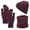 Hot Pink, variant on PANGF Solid Color Warm Three Pieces for Female Scarf Gloves Hat Set for Teen Girls Women&Men Autumn Winter Warm Wool Hat Scarf Gloves Three Pieces